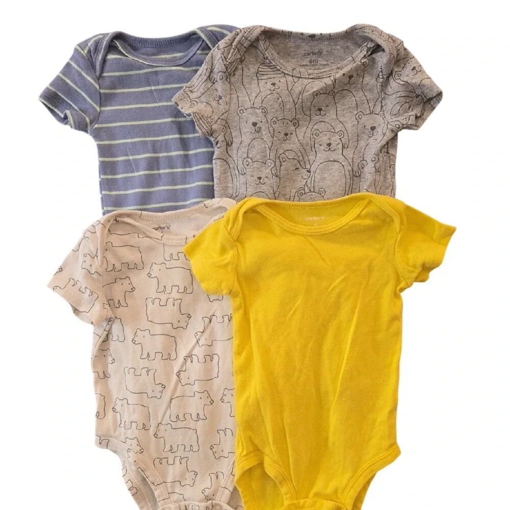 Baby Infant Boy's Clothing Bundle 3-6M 100% Cotton Short Sleeve Bodysuits‎ Tops